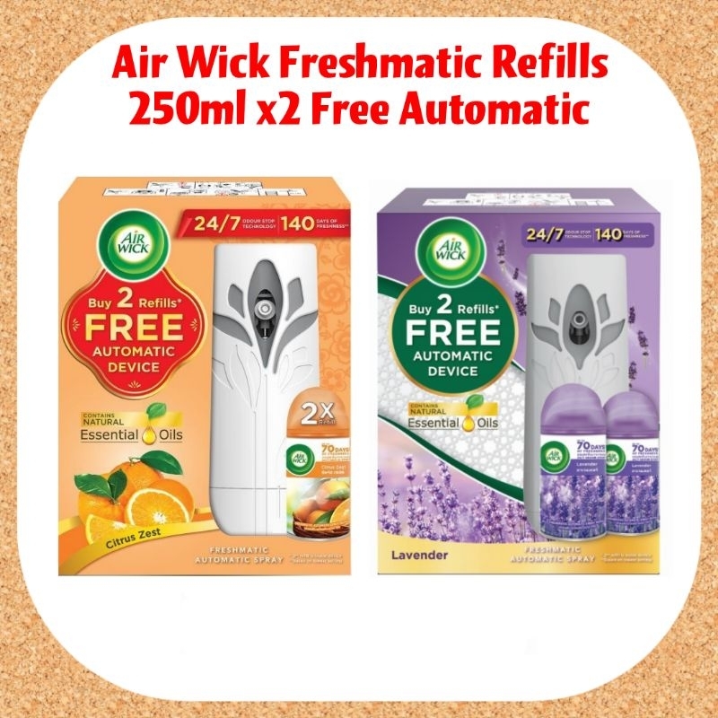 Air Wick Freshmatic Refills 250ml x2 Free Automatic Device Lavender