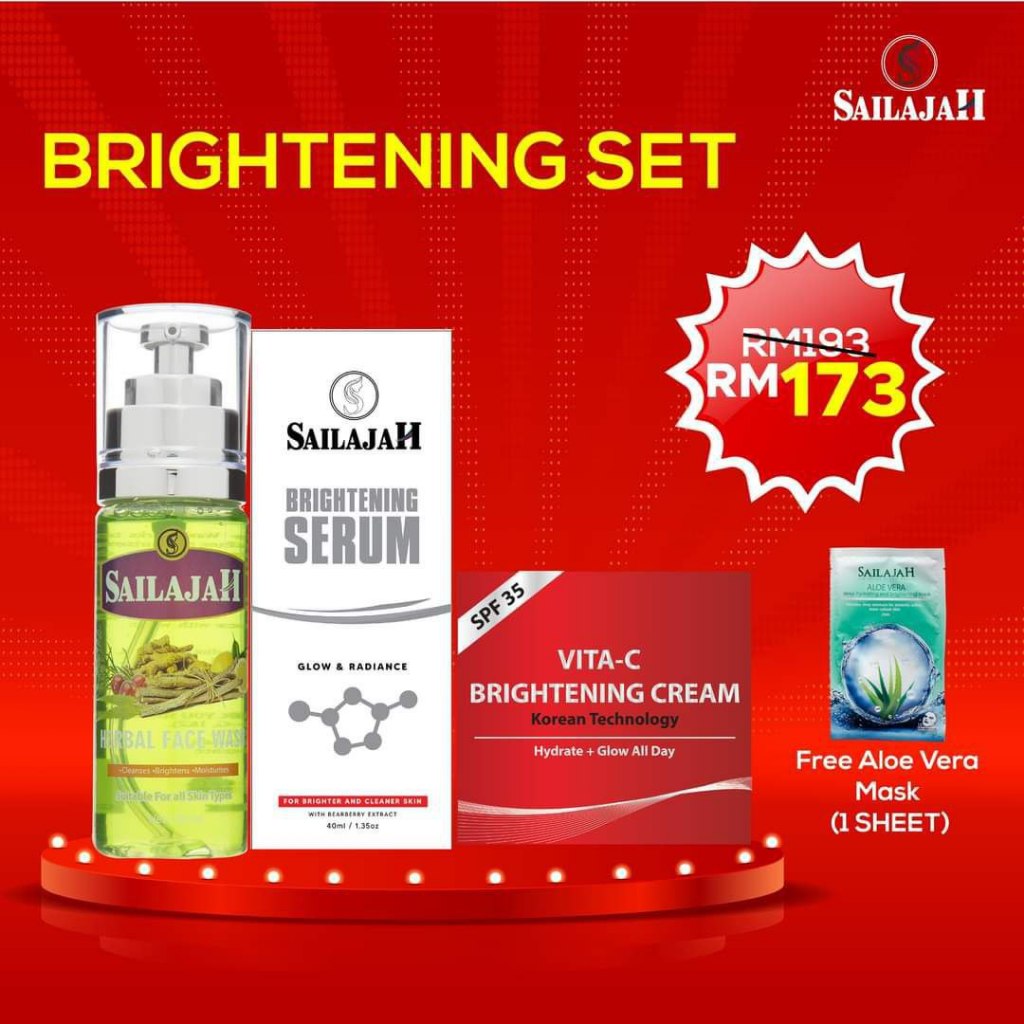 SAILAJAH Skincare Combo A Brightening Set + Free Gift 🎁 (Brightening