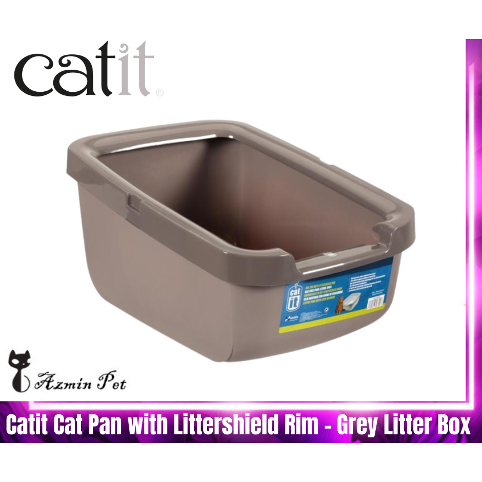 Catit Cat Pan with Littershield Rim - Grey / Litter Box | Shopee Malaysia