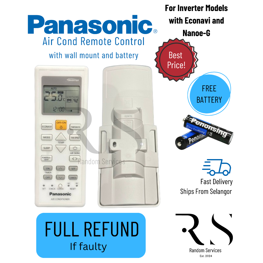 ORIGINAL Panasonic Air Cond/Air Con Replacement Remote Control, with ...