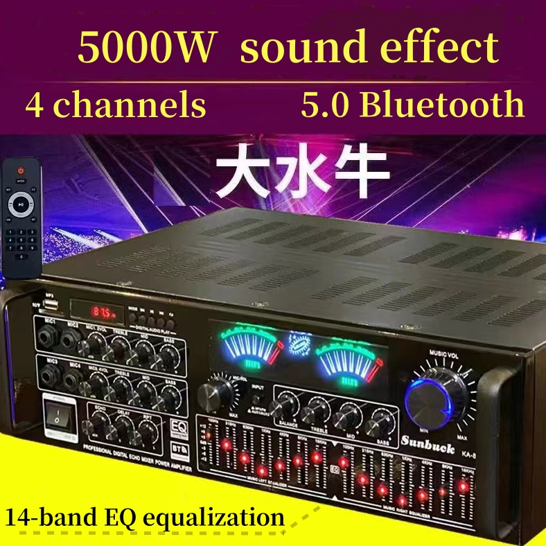 🔥Ready Stock Bluetooth 5.1 KTV Amplifier Home Amplifiers Digital Audio