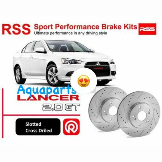 Lancer GT 294mm RSS Sport Brake Disc Rotor with slotted and cross ...