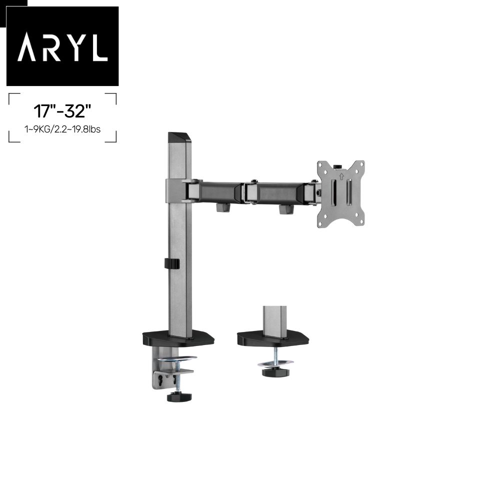the Aryl™ Deluxe Single-Monitor Articulating Monitor Arm
