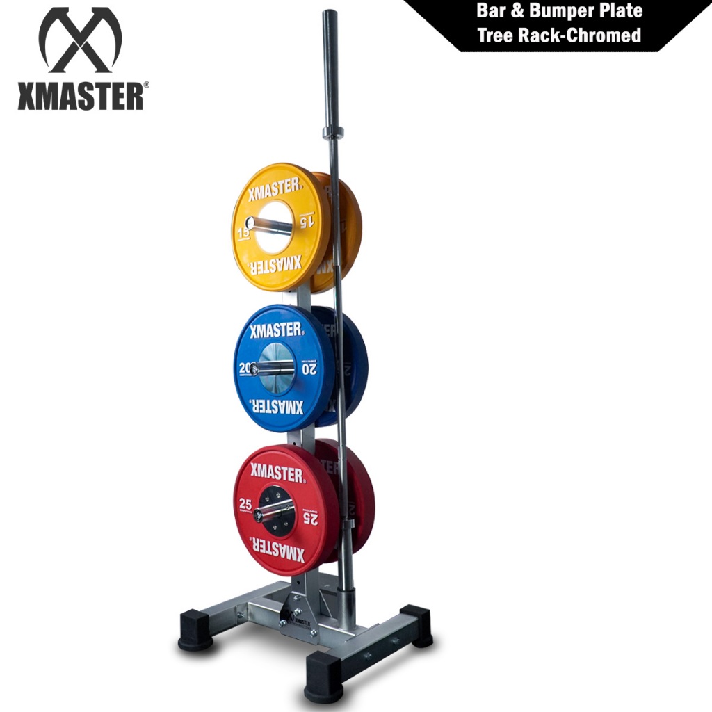 XMASTER Plate Tree Storage Rack Chromed, 600KG Max load Fitness ...