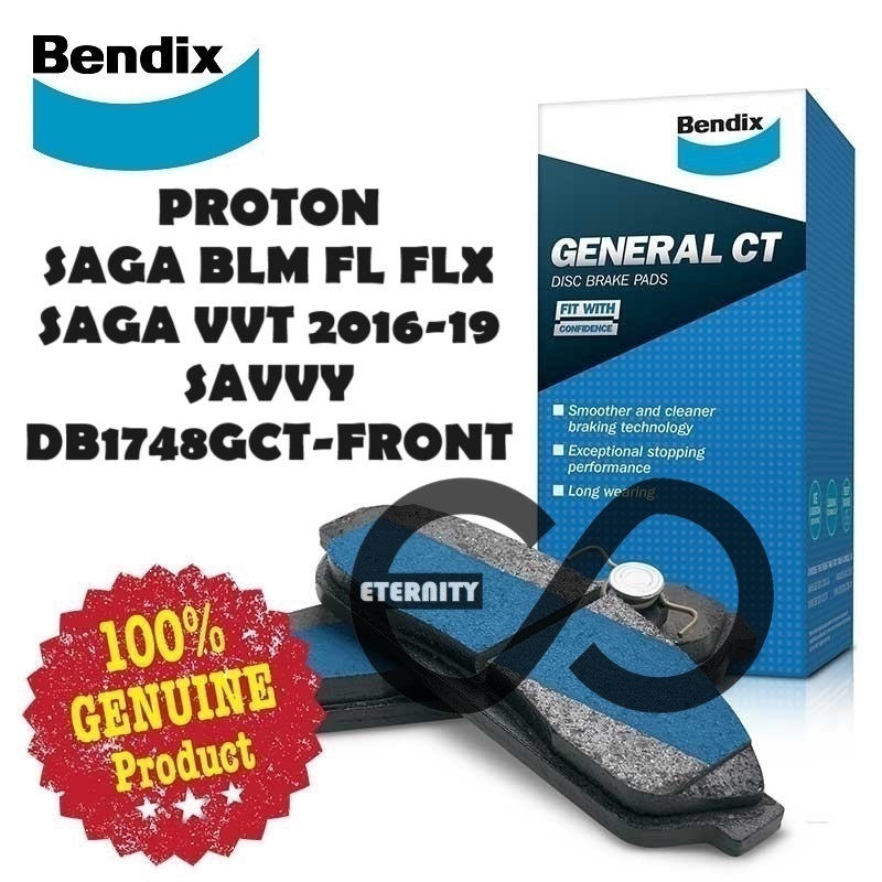 Original Bendix DB1748GCT Front Brake Pad - Proton Saga VVT (BELAKANG ...