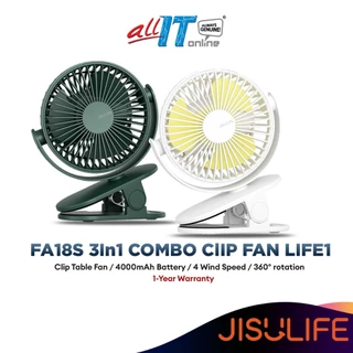JISULIFE FA18S 3 In 1 Combo Clip Fan Life1 / Clip Table Fan / 4000mAh Battery / 4 Wind Speed / 360° rotation