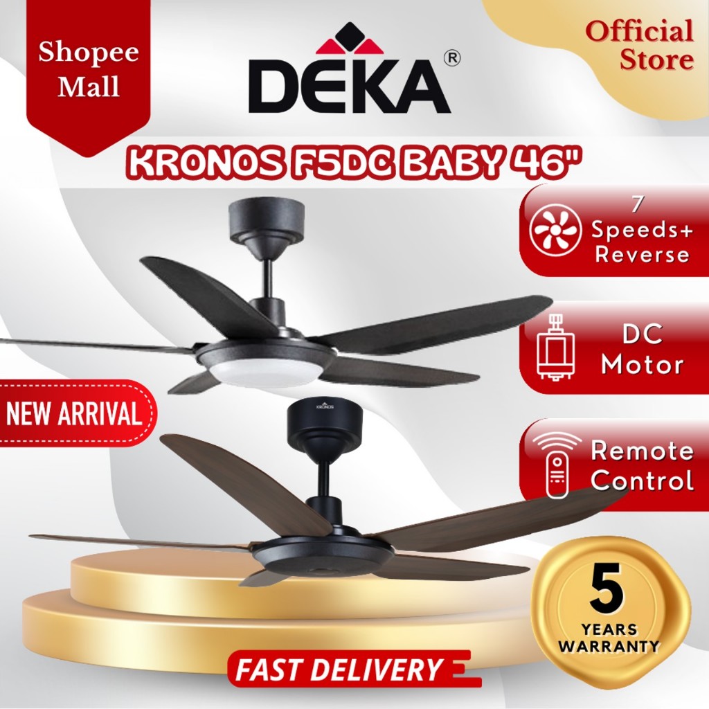 DEKA KRONOS F5DC BABYL Fan 46" 5 Blades DC Motor 7 Speeds Control