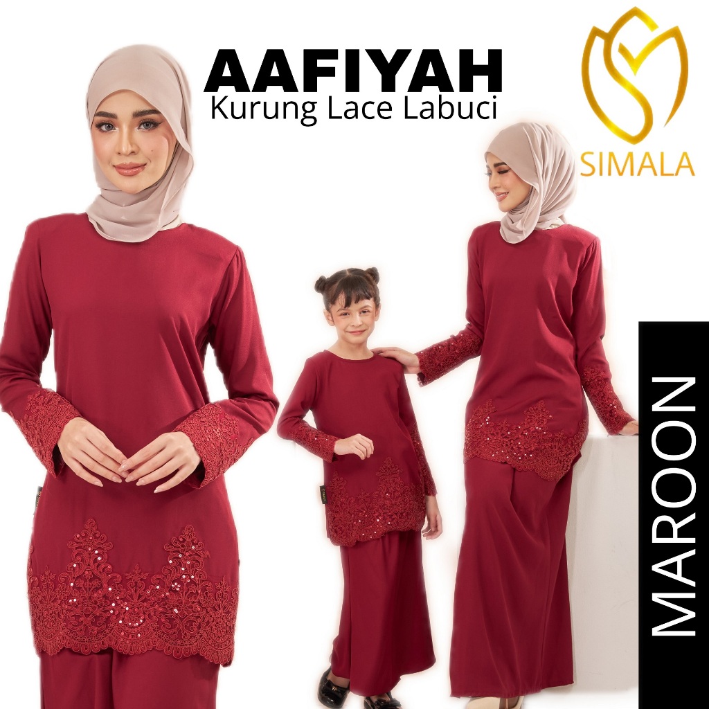 Raya 2024 (DEWASA)AAFIYAH Kurung Lace Labuci Exclusive -Baju Raya ...