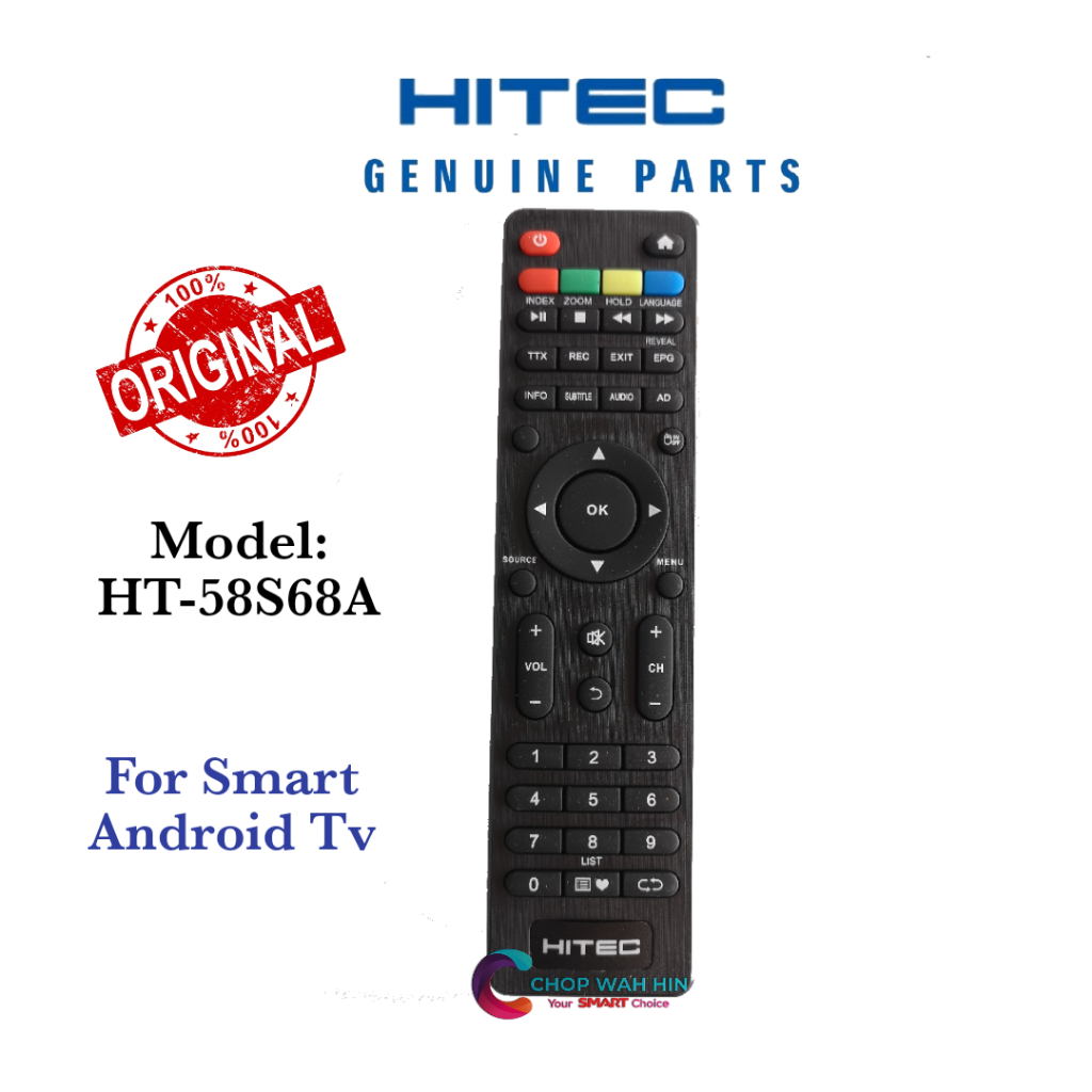 Hitec Android Tv Remote Control HT58S68A Alat Kawalan Jauh Shopee