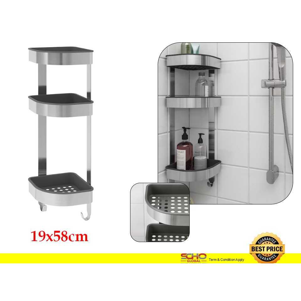 IKEABROGRUND Corner wall shelf unit, stainless steel, 19x58 cm Shopee Malaysia