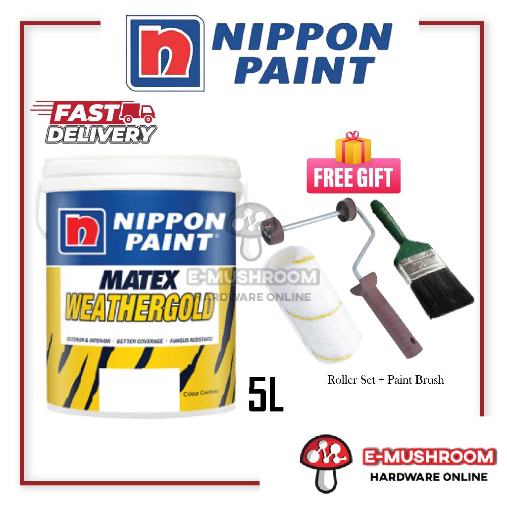 5L Nippon Paint WeatherGold Exterior Wall - Cat Dinding Luar Rumah ...