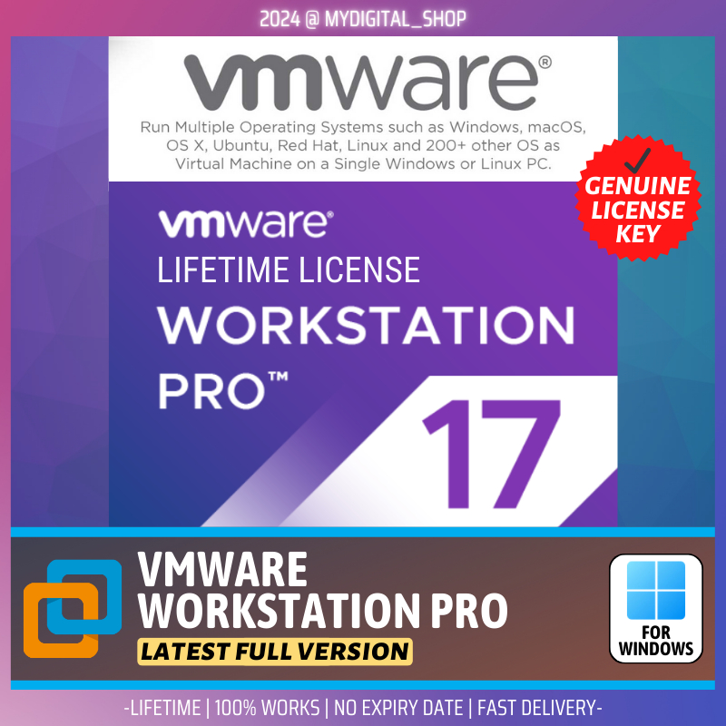 Windows VMware Workstation Pro 2024 V17 5 Genuine License Key   My 11134207 7r98x Lqfqh1sub2ny78