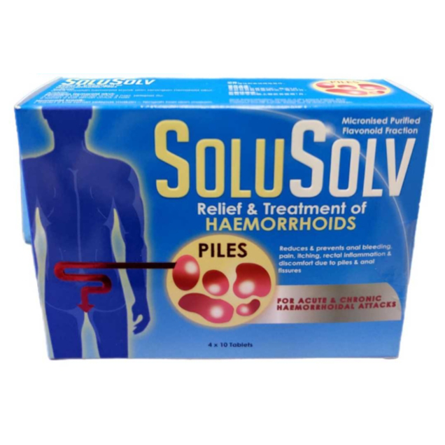 Solusolv haemorrhoids piles flavonoid tablet ( 1x 40's ) / ( 2 x 40's