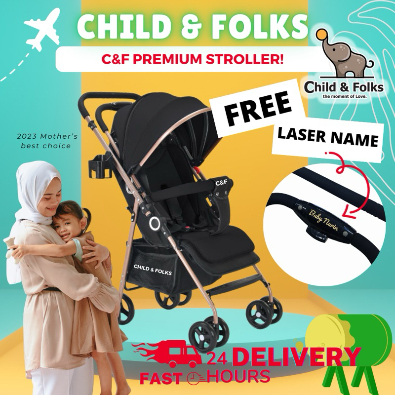 Child & Folks Premium Easy Fold One Hand Fold Stroller New Born Travel Stroller 2 Way Facing