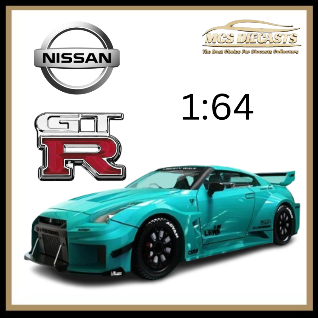 1/64 TimeMicro Nissan GTR LBWK Tiffany Blue Car Model Diecasts | Shopee ...