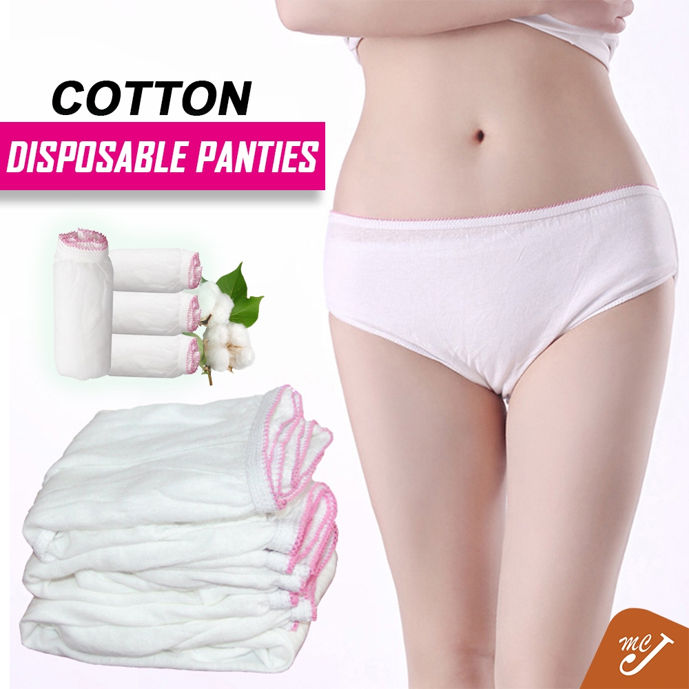McJoden - GWEN Soft Smooth Cotton Woman Disposable Panties Maternity Travel  Underwear Seluar Dalam Pakai Buang Perempuan