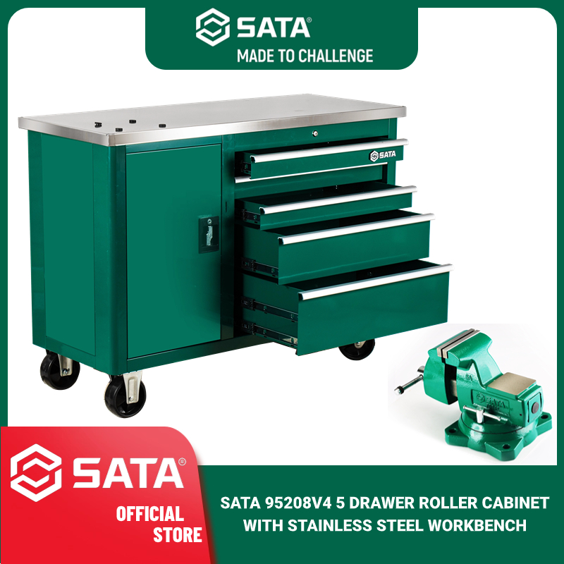 (ND) SATA 95208V4 5 DRAWER ROLLER CABINET WITH STAINLESS STEEL ...
