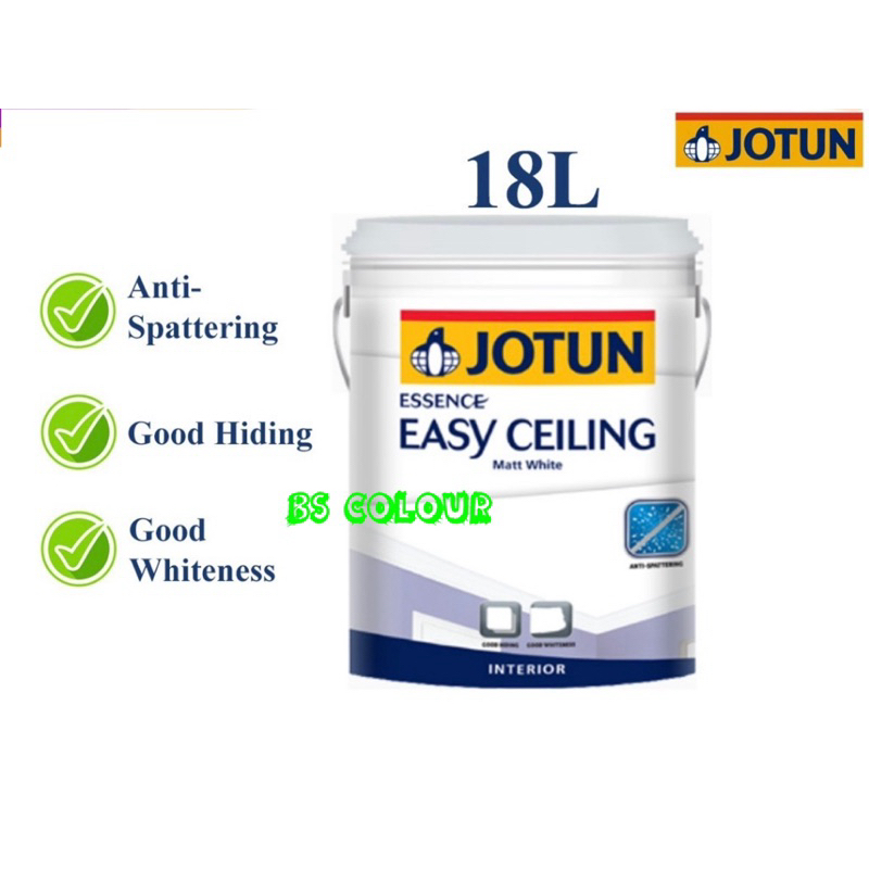 18L JOTUN ESSENCE EASY CEILING MATT WHITE ANTI FUNGAL PAINT Shopee