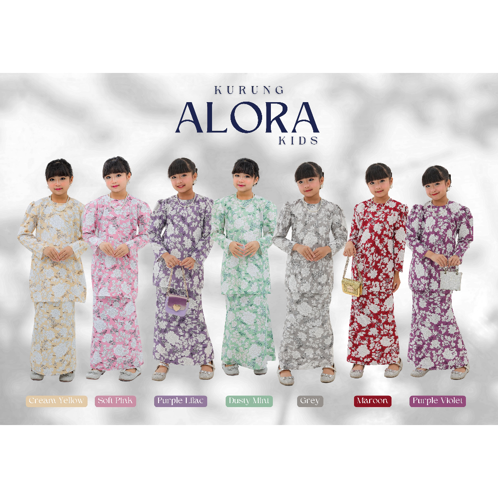 Baju Kurung ALORA KIDS By ATHIFA AZZAHRAH Moden Floral | Cotton ...