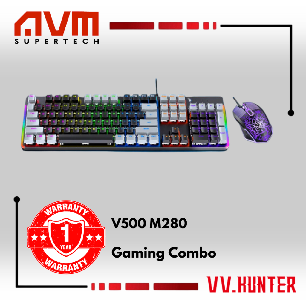 AVM VV.HUNTER Mechanical Gaming Keyboard Mouse Combo (V500 M280 ...