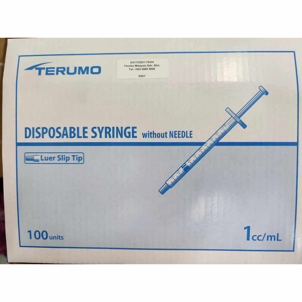 Terumo syringe 1ML Luer Slip Tip 100PCS (CODE KDSS01SC) | Shopee Malaysia