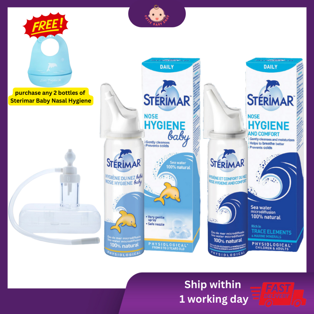 1x STERIMAR FOR BABY BREATHE EASY 100% NATURAL SEA WATER SPRAY