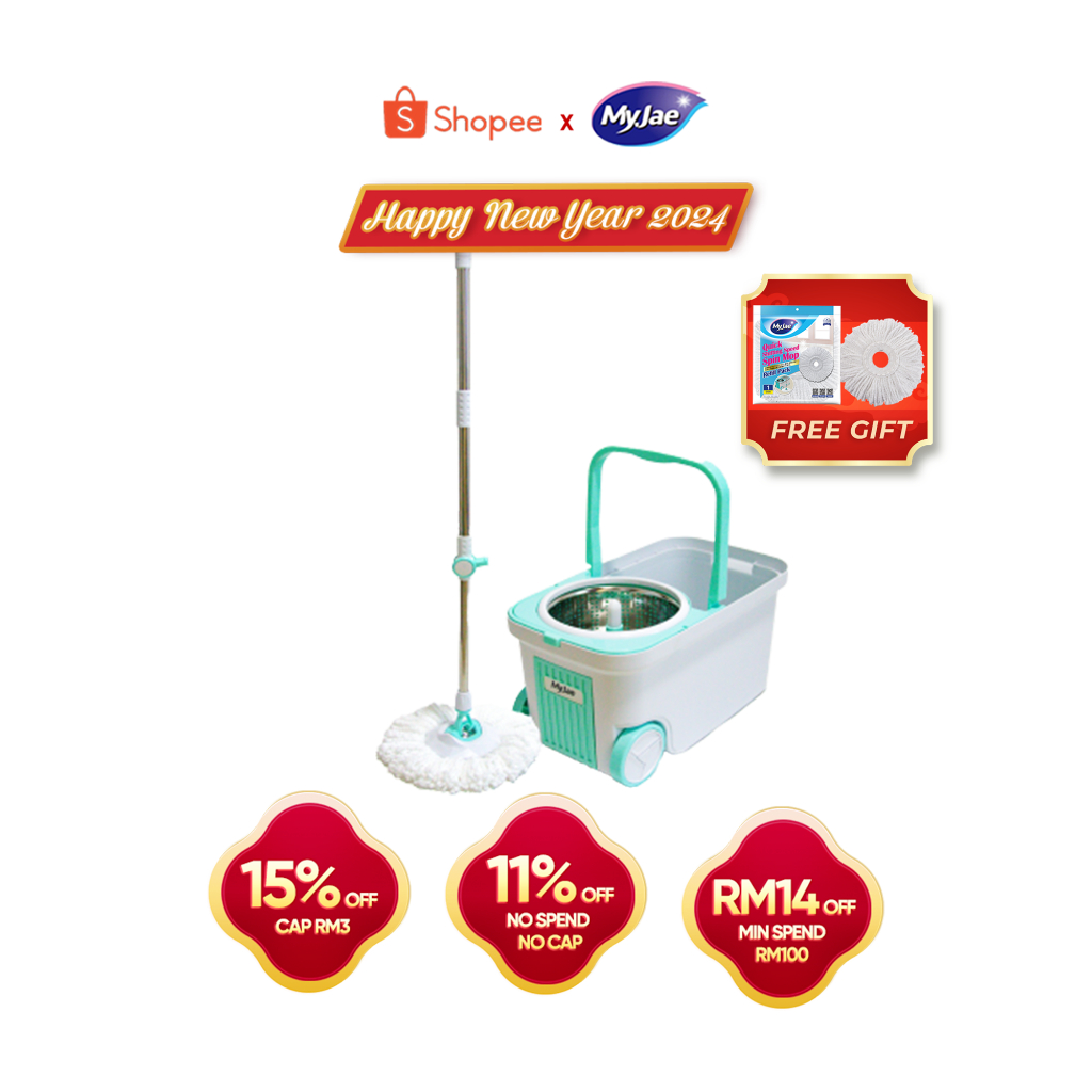 MyJae Shifting Speed Spin Mop Mini and Bucket Set Mop Lantai Moden With