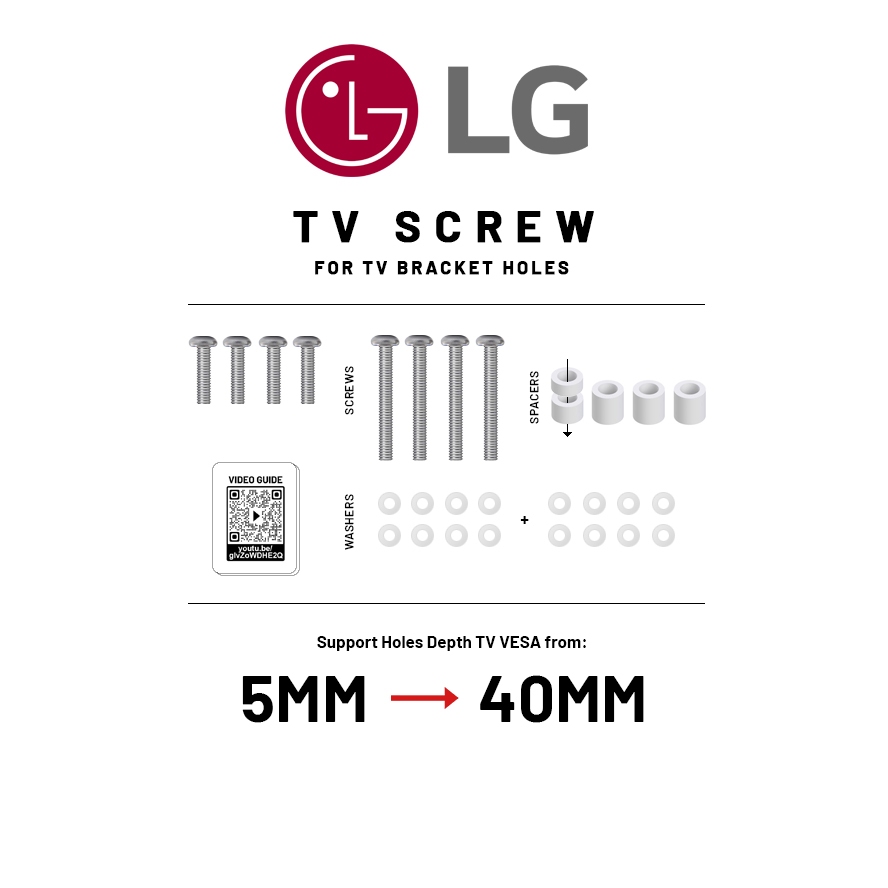 8x LG 47LA6200 LCD TV Stand Screws – Replacement Mounting Hardware Kit