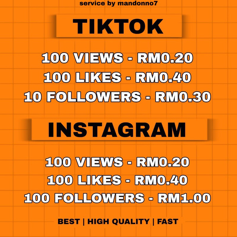 Best Murah Online Likes IG Instagram Tiktok View Follower Fast Shopee Malaysia