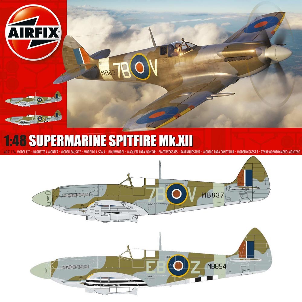 Airfix A05117A Supermarine Spitfire Mk.XII 1/48 Plane Model Kit ...