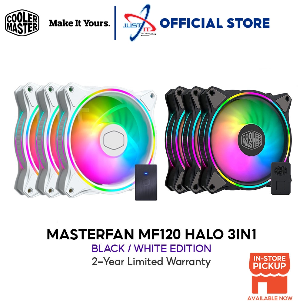 Cooler Master Masterfan MF120 Halo 3 In 1 With Controller - Black/White ...