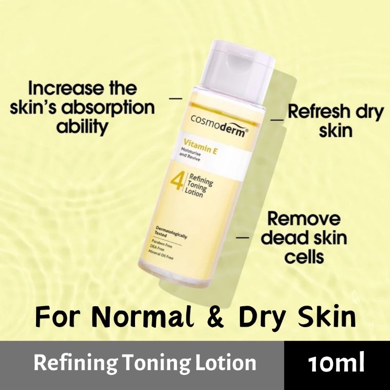 Cosmoderm Vitamin E Refining Toning Lotion 10ml | Shopee Malaysia