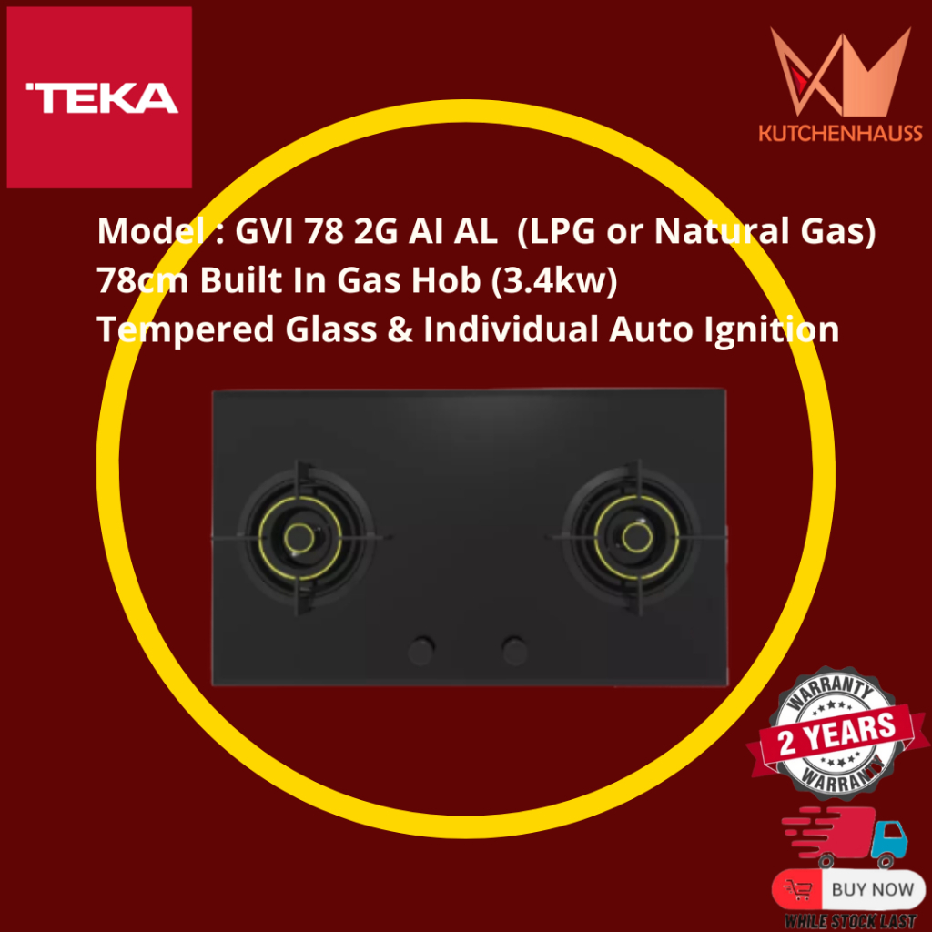 TEKA Built In Glass Gas Hob GVI 78 2G AI AL 2TR /TEKA Gas stove GVI 78