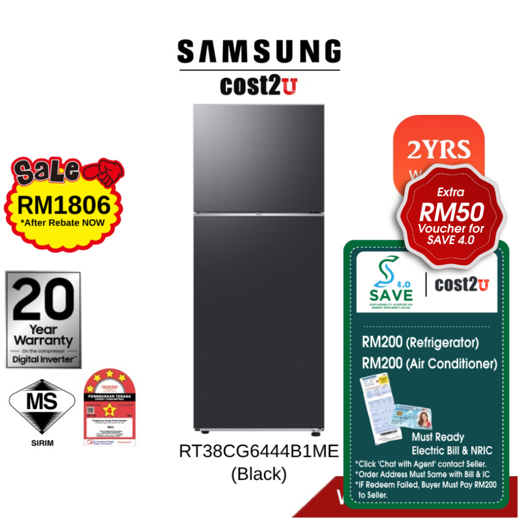 [SAVE 4.0] Samsung 404L Top Mount Freezer Inverter Refrigerator