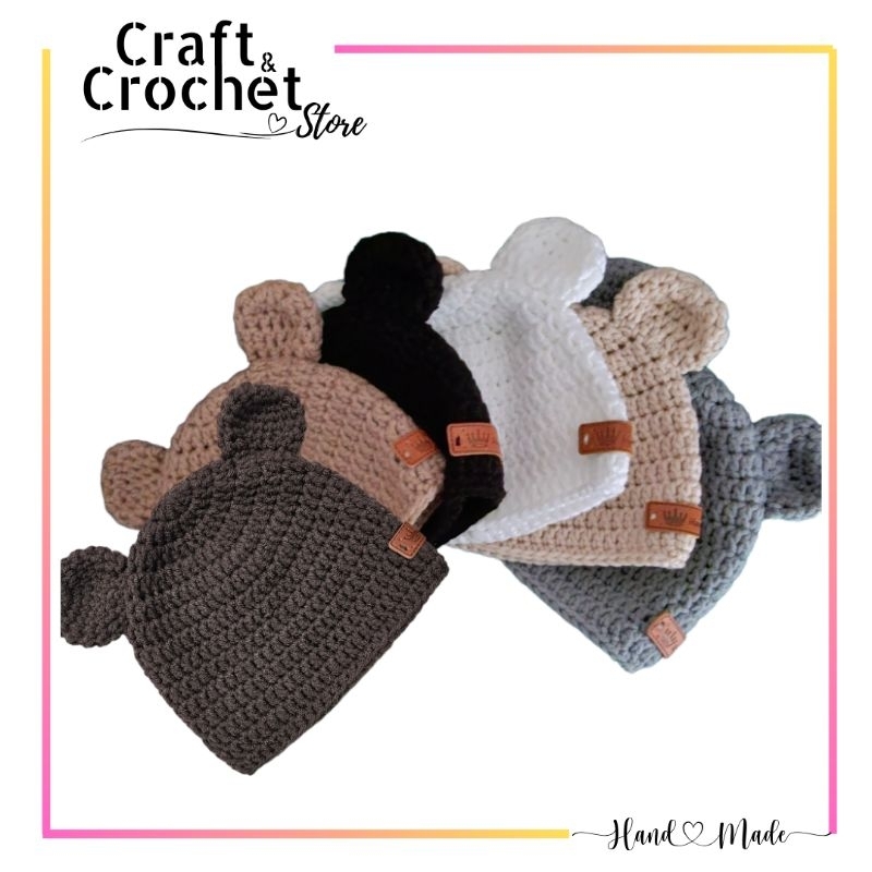 Handmade Crochet knitted baby beanie hat cap topi kopiah bayi kanak ...