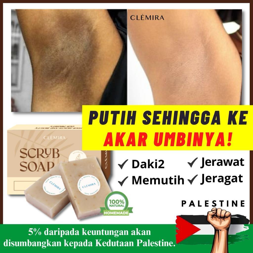 Clemira Body Scrub Soap Sabun Putihkan Kulit Sabun Daki Scrub Body