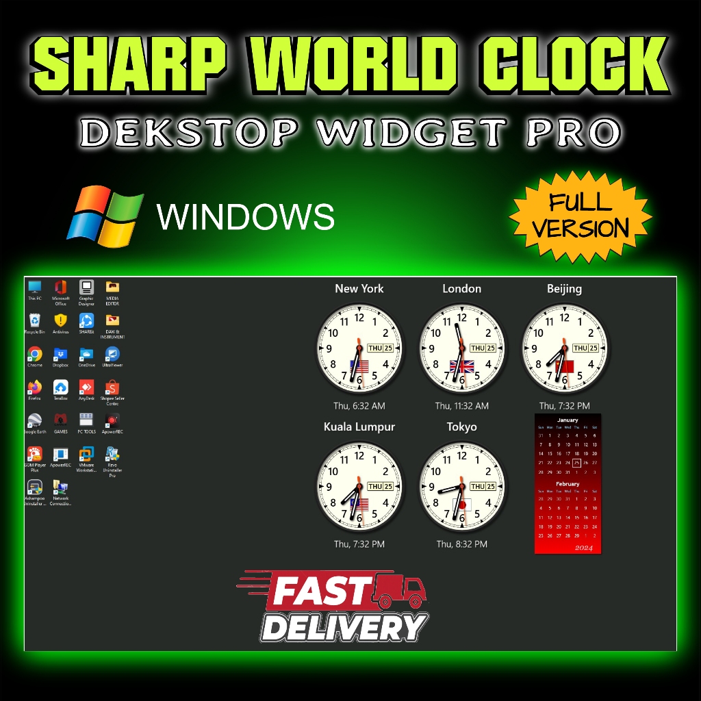 Sharp World Clock Widget For Windows 11 Full Version Shopee Malaysia