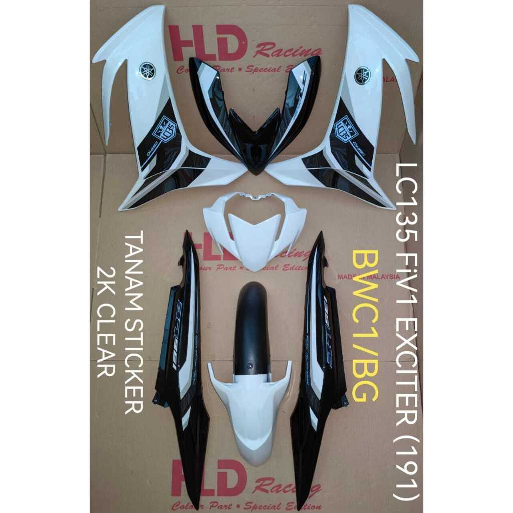 YAMAHA LC135 FI V8 BODY COVER SET WITH SIAP STICKER TANAM 2K CLEAR