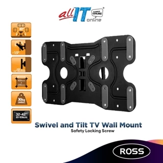 Ross Bracket Neo Pads 32-42 inch Swivel and Tilt TV Wall Mount With Safety Locking Screw VESA 400x200 (LNST240-RO)