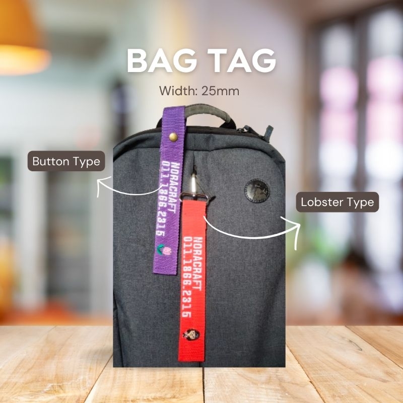 school bag tag / laptop bag tag embroidery bag tag Shopee Malaysia