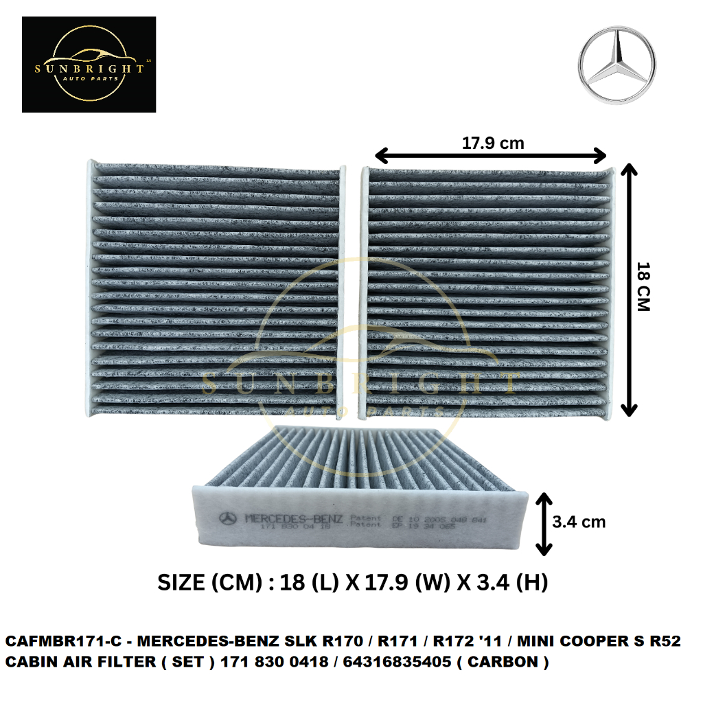 MERCEDES-BENZ SLK R170 / R171 / R172 '11 / MINI COOPER S R52 CABIN AIR ...