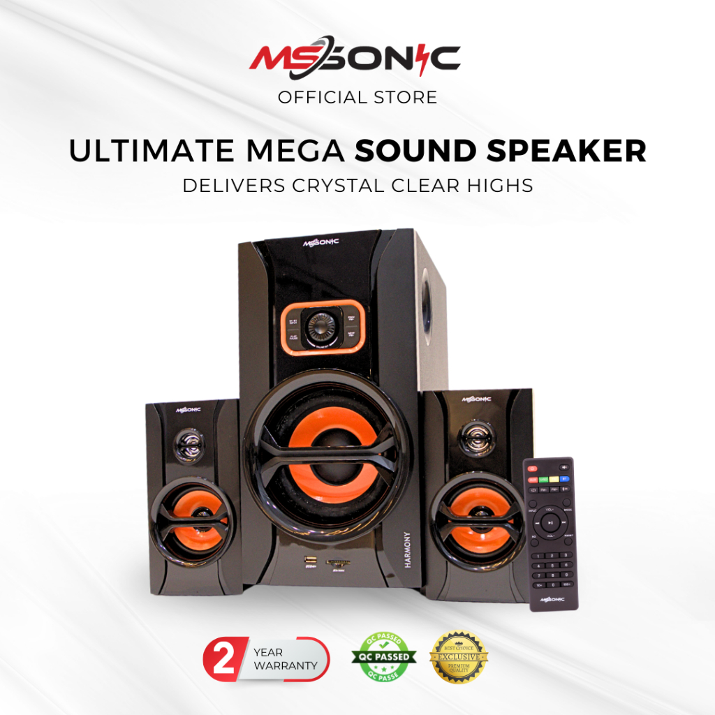 3 In 1 MS SONIC Big Mega Home Sound Speaker System Super Bass Bluetooth ...