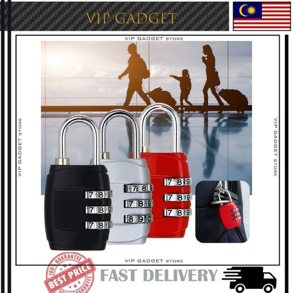 Ship in 24Hrs!! Travel Padlock Zinc Alloy Password Small Portable