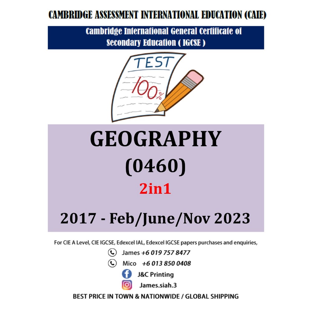 Cambridge Igcse Past Year Paper Geography 0460 Paper 1,2,4 (2IN1 ...