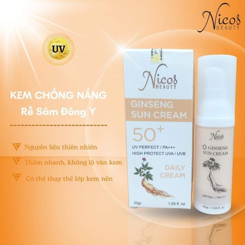 NICOS GINSENG ROOT SUNSCREEN - 30g (6/8/2025) | Shopee Malaysia