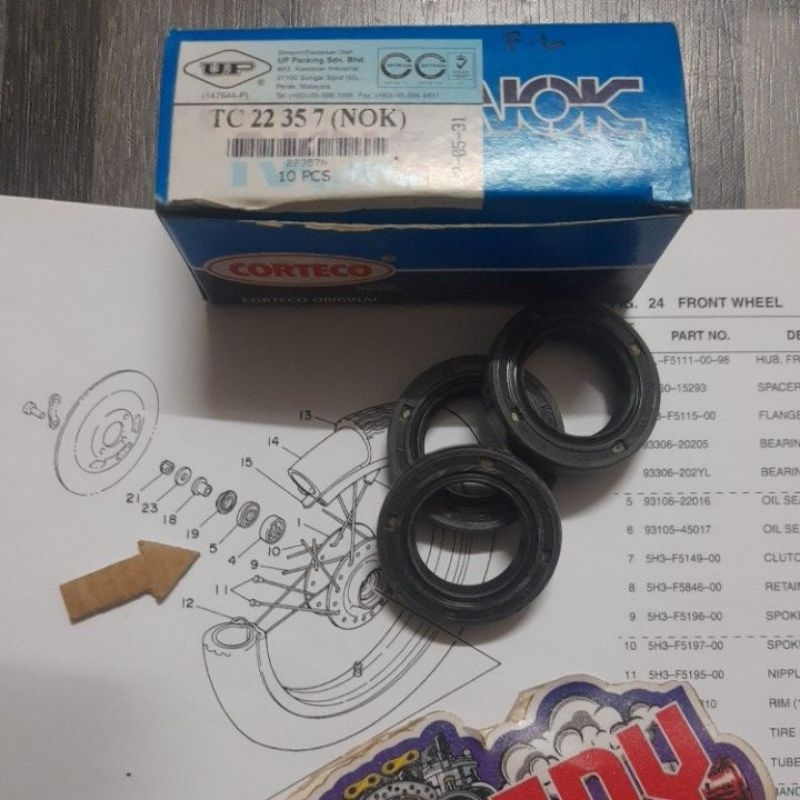 RXZ/RXK/RXS NO5 OILSEAL BUSH DEPAN BELAH DISC BRAND UP (1BIJI) | Shopee ...