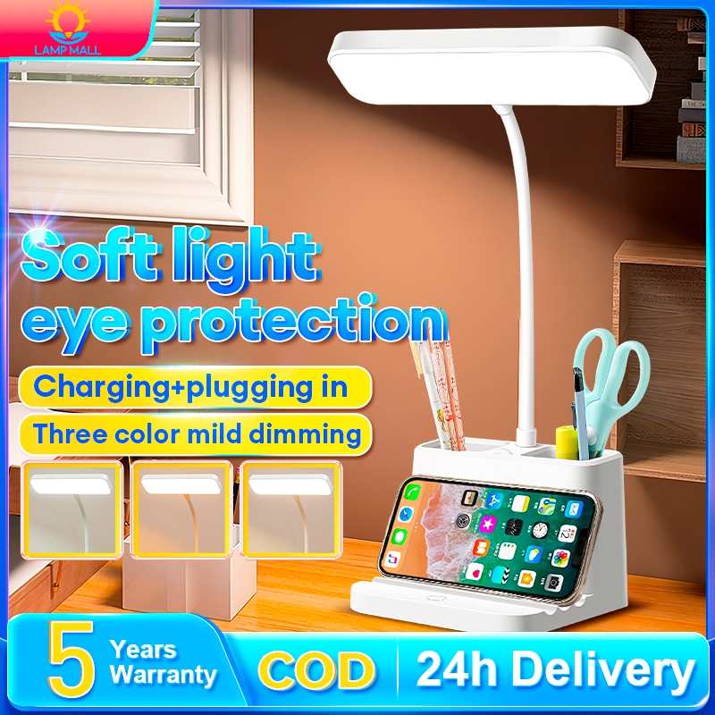 Study Table Lamp Eye-Caring LED Desk Lamp 3 Color Adjustable LED ...
