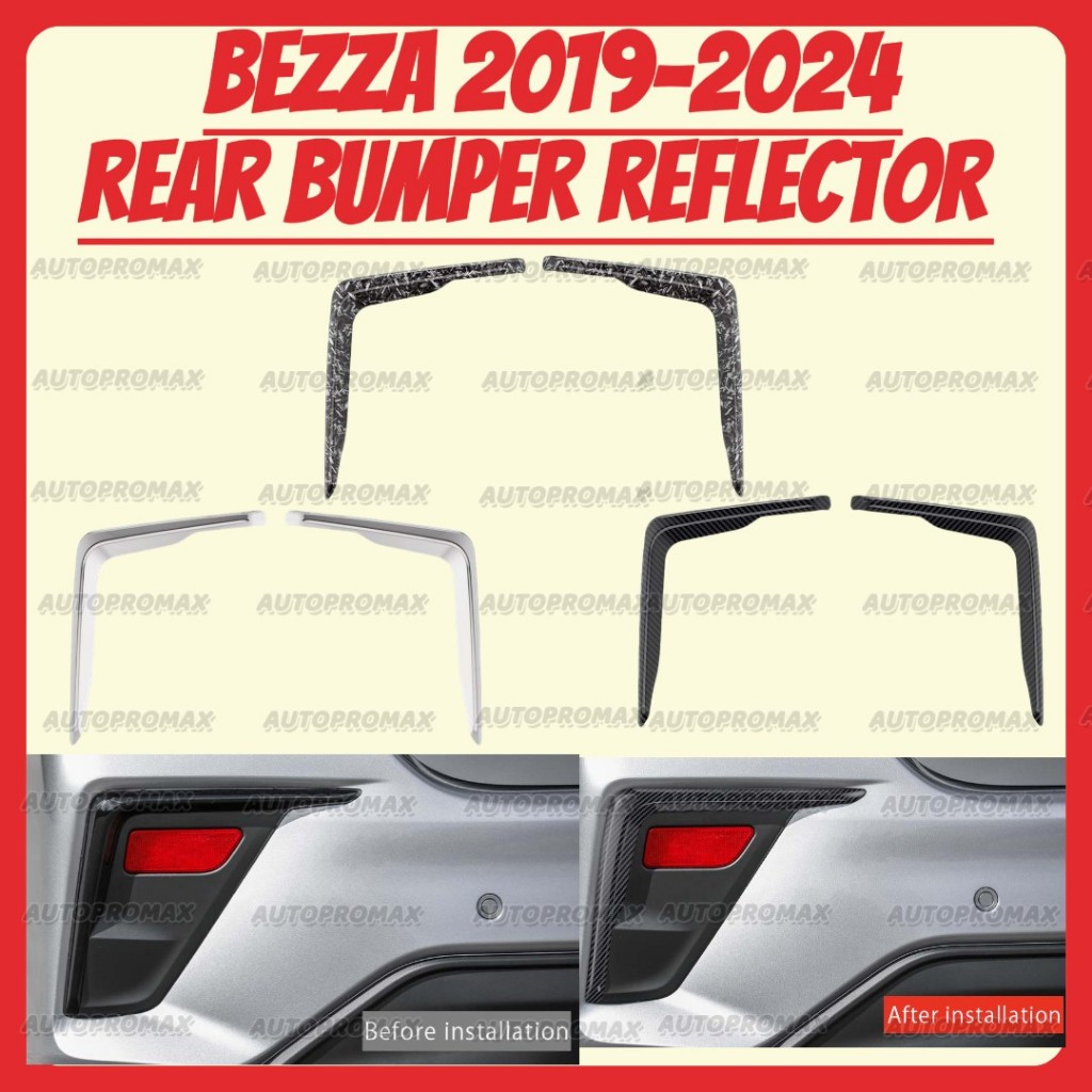 AUTOPROMAX PERODUA BEZZA 2019-2024 REAR BUMPER REFLECTOR FRAME COVER ...