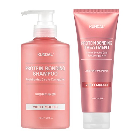 Kundal Protein Bonding Damaged Care Violet Muguet Shampoo 500ml & Treatment 250ml (Exp 2026