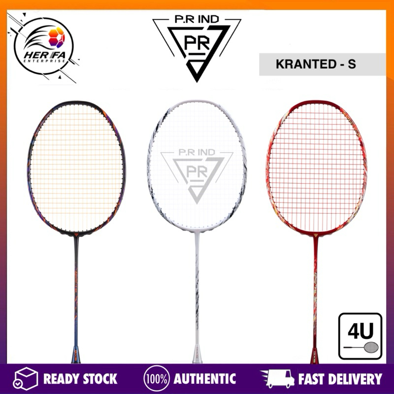 P.R IND Kranted-S Badminton Racket 4UG5 100%ORIGINAL Purple / White ...